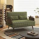 司朴安东尼折叠单人双人两用一体沙发床中古风客厅绿色布艺沙发