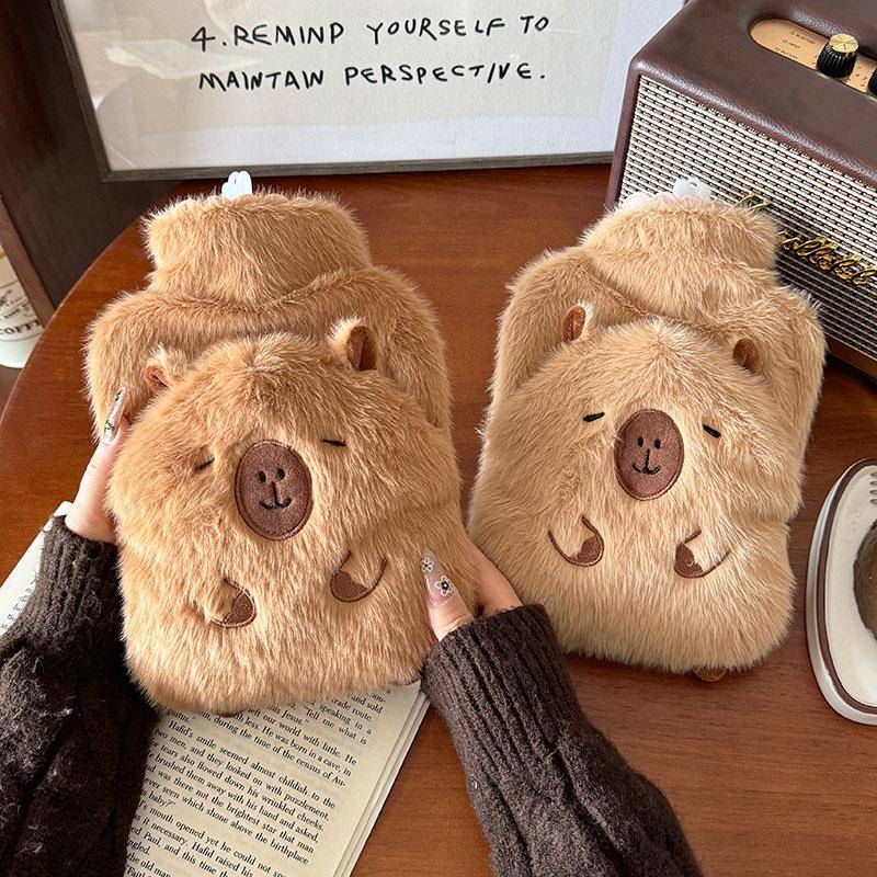 可爱热水袋注水卡皮巴拉暖手袋插手暖手宝女生用痛经敷肚子暖水袋