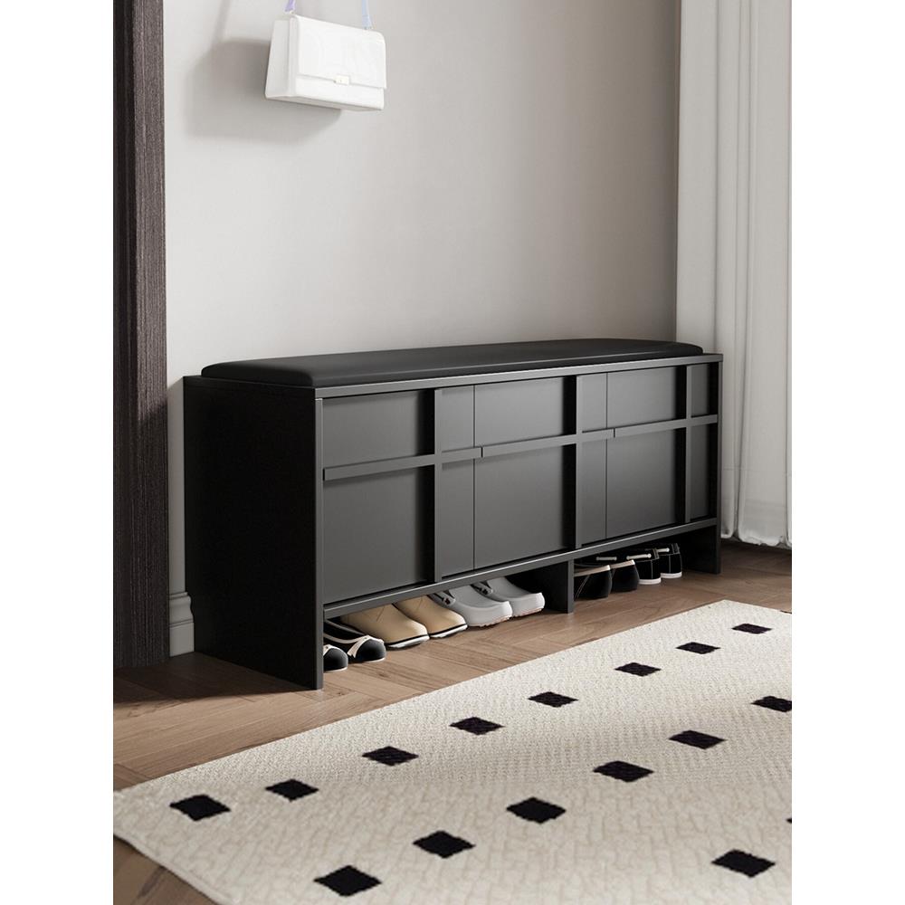 中古风换鞋凳门口家用鞋柜坐凳一体玄关穿鞋凳可坐实木进门储物凳