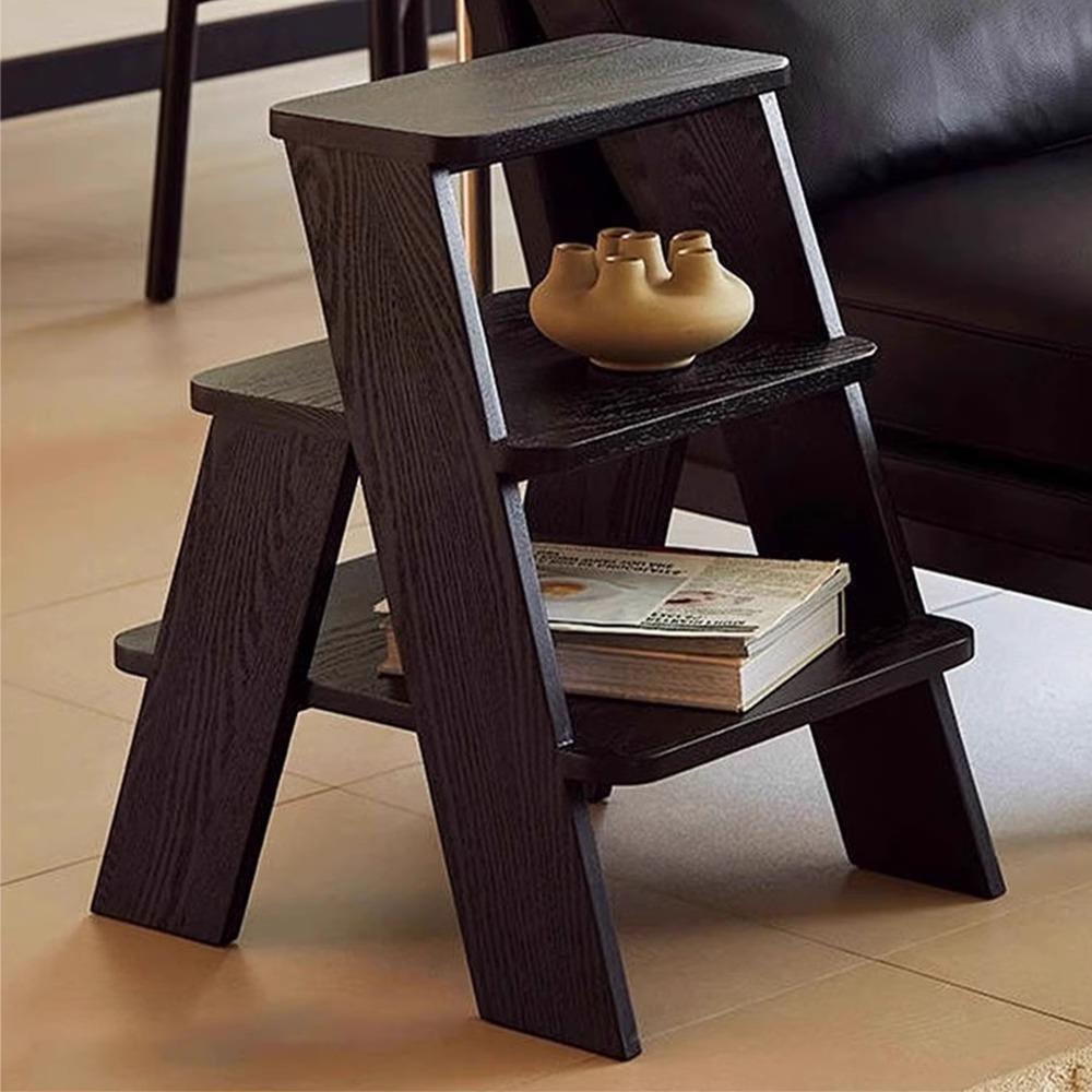 中复古实木菲多梯凳子多功能两用家门口换鞋小边茶几矮垫踩脚踏板