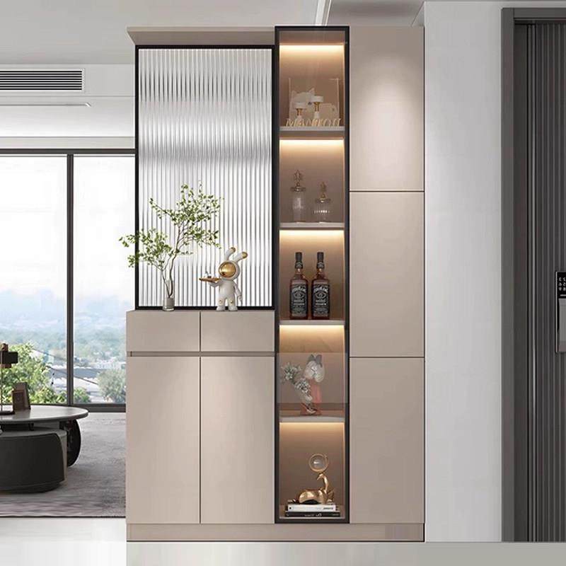 入户玄关柜鞋柜一体客厅正对门家用实木屏风柜简约酒柜定制隔断柜