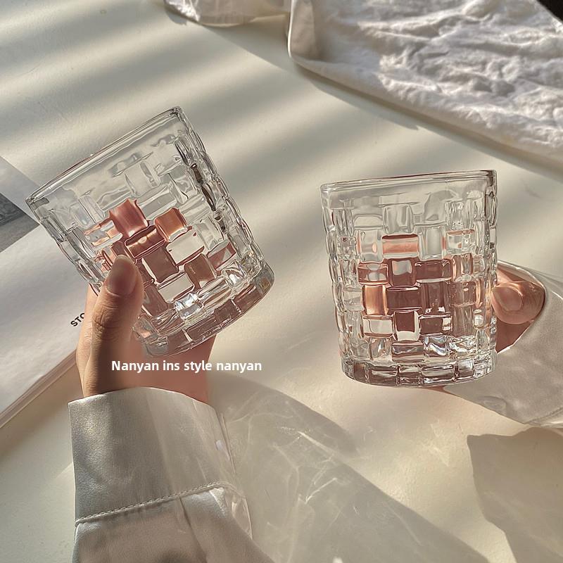 藤玻璃杯清新森林风格家居压花水杯果汁咖啡冷饮杯创意流行博主