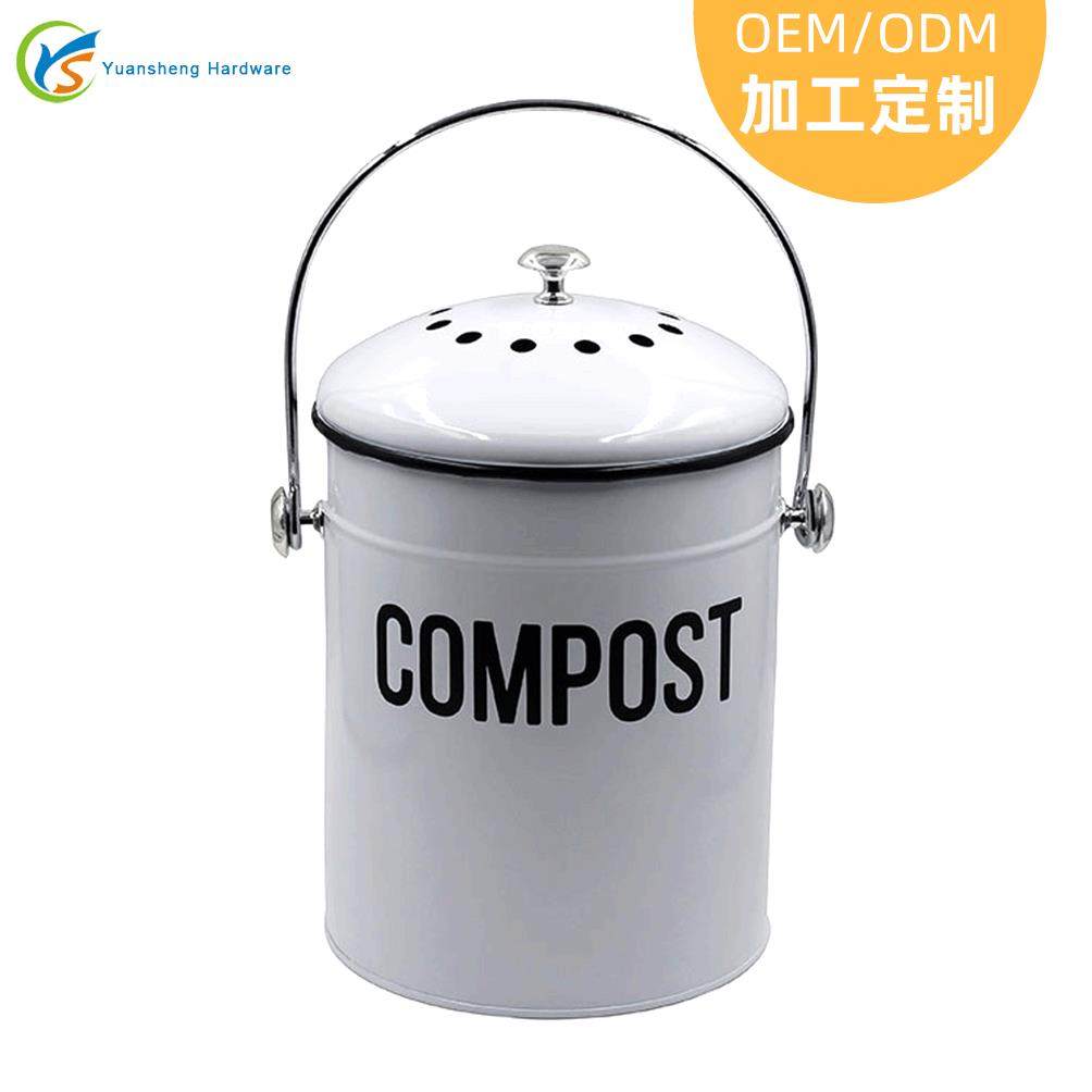 厨房堆肥桶1.3加仑防锈白色铁质厨余垃圾堆肥桶厨房堆肥桶,农用物资,其他肥料,淘宝优惠券,粉丝福利购,淘宝优惠卷