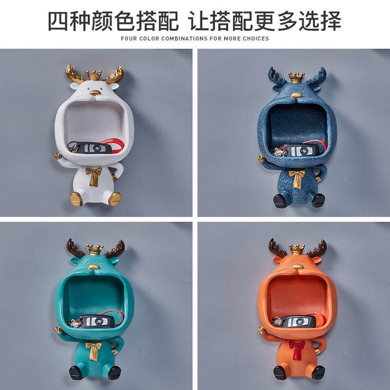 5ZW玄关钥匙收纳挂壁式进门口悬挂摆件挂钩简约壁挂式免打孔墙面