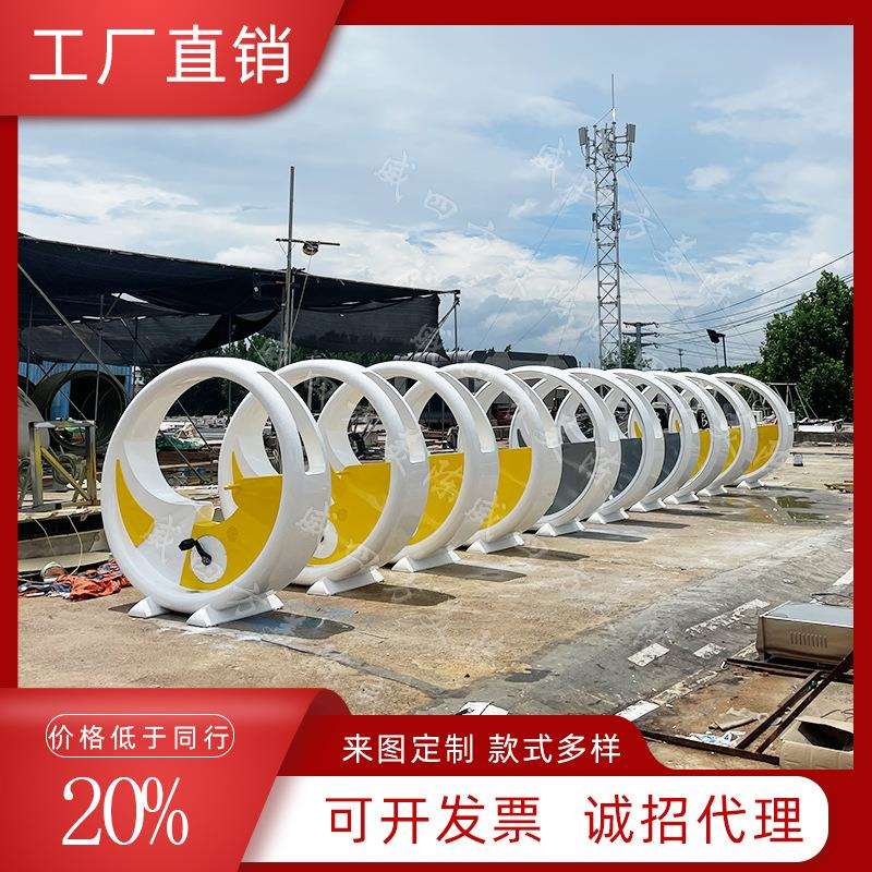 景区无动力发光喷泉脚踏车亲子娱乐互动健身装置售楼部骑行单车