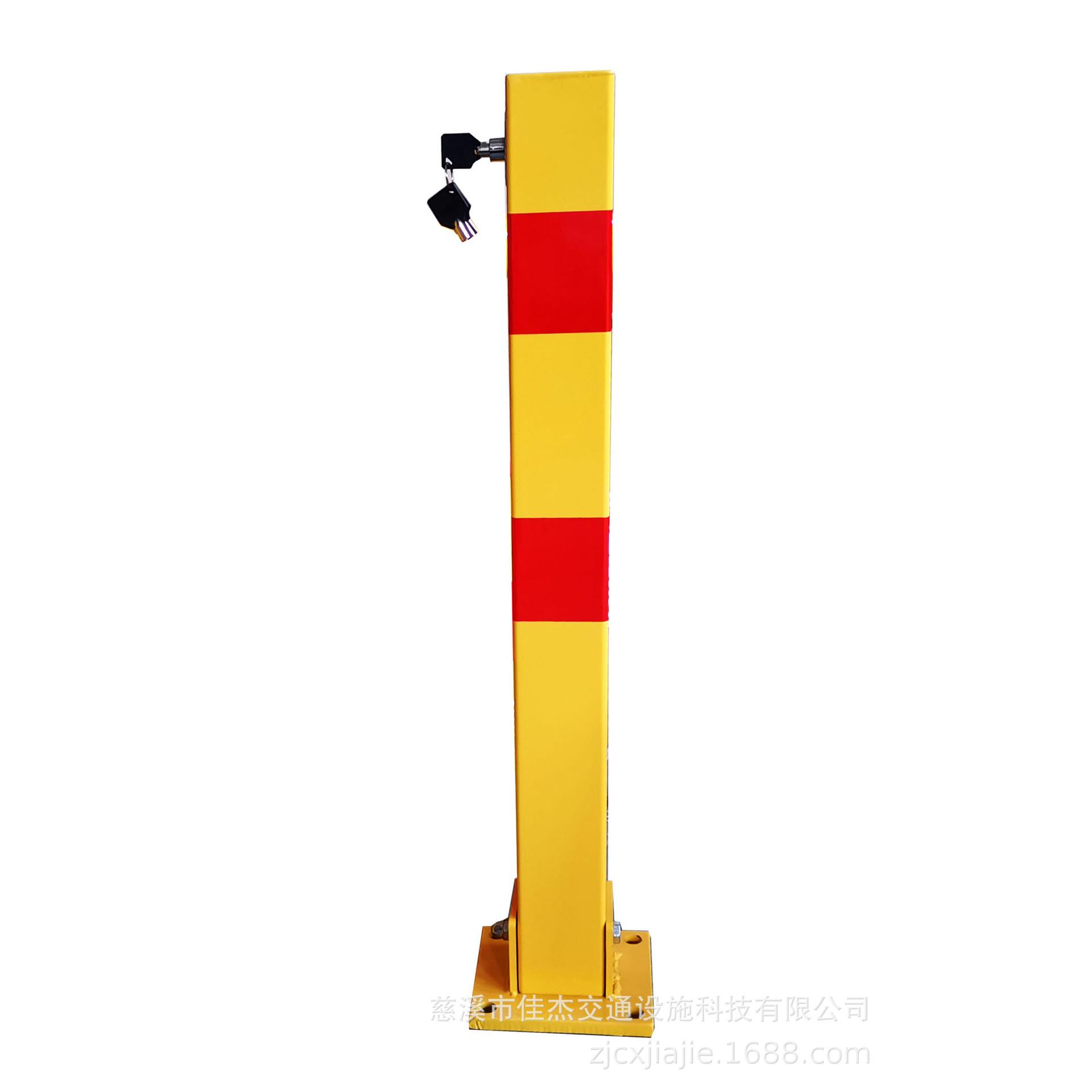 佳杰外贸挡车柱上置锁芯方管立柱停车桩加厚防撞立柱锁占位桩车库