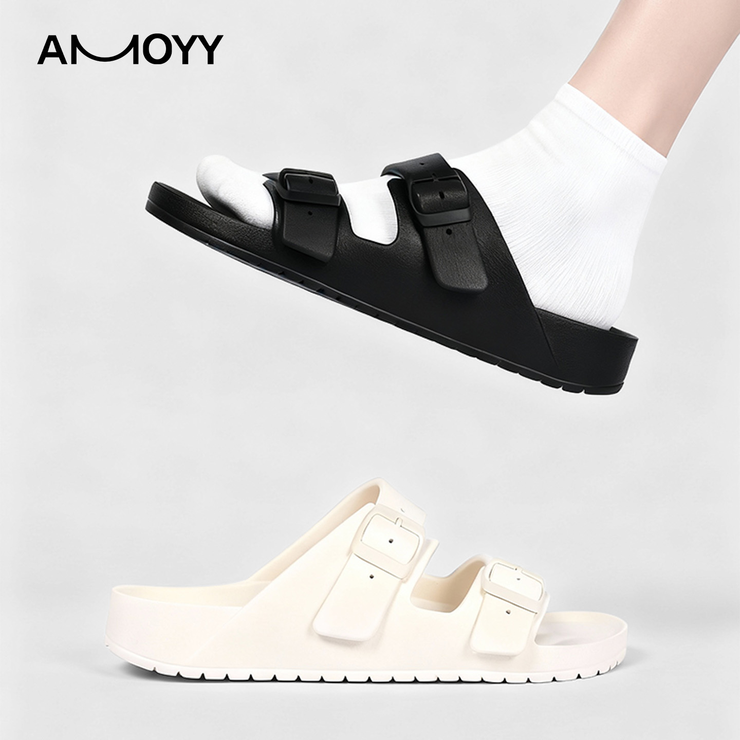 一字拖鞋女居家软底双扣