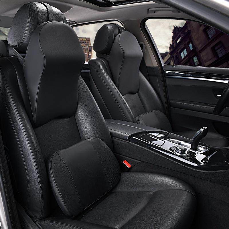 汽车真皮头枕腰靠车用记忆棉护颈枕靠腰垫枕头车品可定标