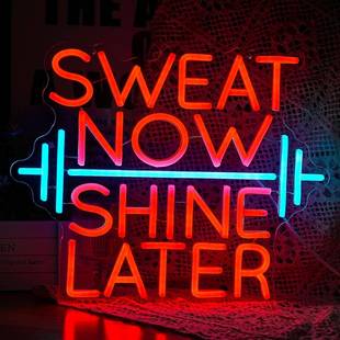 外贸霓虹灯GYM健身房举重哑铃LED灯亚克力氛围灯牌定制