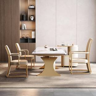 轻奢主人椅现代客厅茶室高级感不锈钢靠背茶椅创意设计师客人椅