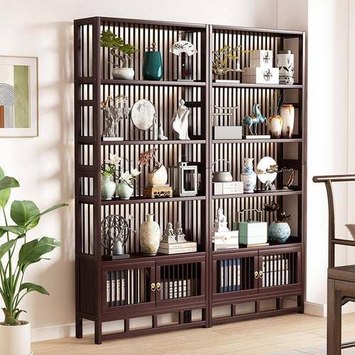 博古架中式茶具置物架多宝阁古董摆件收纳架非实木茶室展示架茶架