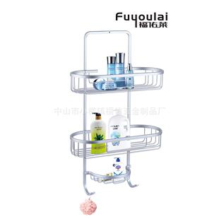 黑色浴室毛巾架免打孔洗手卫生间太空铝置物架壁挂式双折叠浴巾架