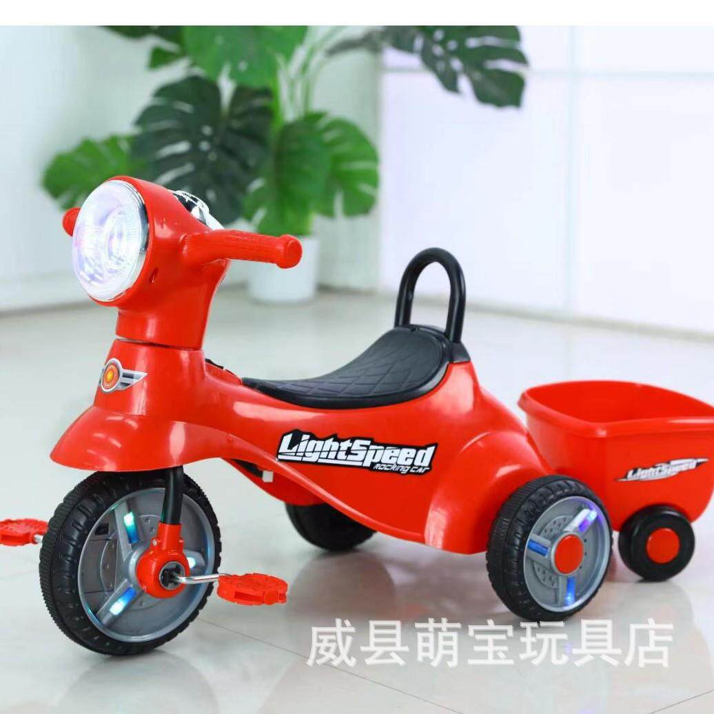 儿童三轮车脚踏车手推1-6岁小孩玩具车带音乐宝宝脚蹬自行单车