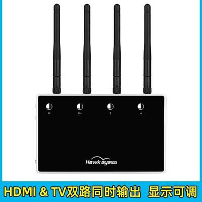 鹰眼小飞手四眼仔四路接收器四分割HDMITV输出5.8G