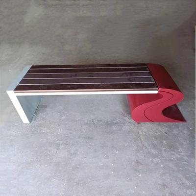 户外公园椅不锈钢异形景观座椅铁艺菠萝格竹木园林椅景区造型坐凳