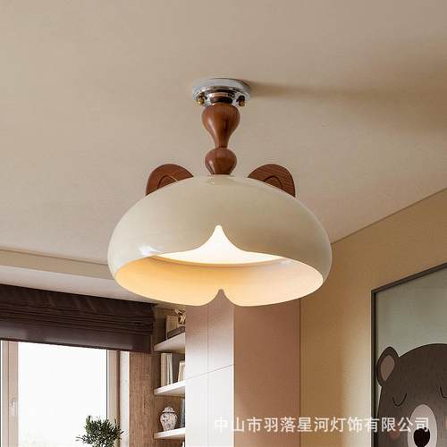 卧室吸顶灯中古奶油风儿童房护眼书房卡通中山灯具创意2025新款