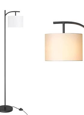 亚麻落地灯带开关的经典弧形立灯适用于客厅走廊阅读室沙发