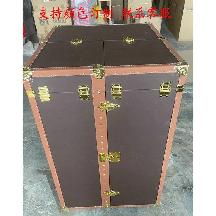 欧式复古带镜子复古硬箱茶几梳妆台桌子书妆桌子