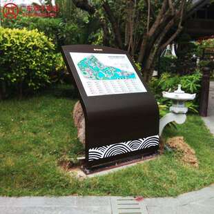 景区仿木纹导览牌发光总平面图索引牌户外导视标牌亚克力灯箱