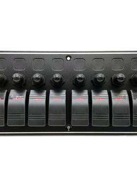 汽车船艇改装6位翘板开关组合3PINON-OFF单蓝灯过载保护透光LED灯