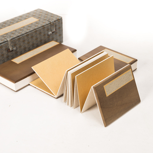 香樟木实木封面仿古熟宣空白迷你宣纸册页半熟生宣高档加厚卡纸套