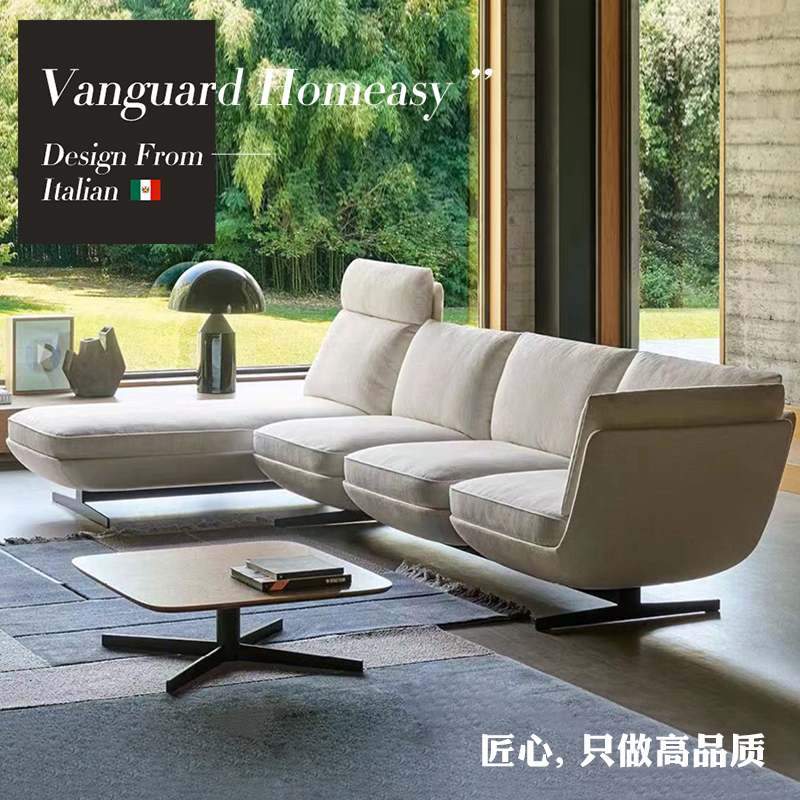意式极简布艺沙发客厅组合现代简约轻奢twils设计师猫爪布侘寂风