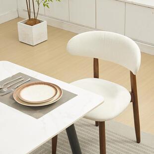 简约橡胶餐椅粗麻饰面厂软木包靠背北61496欧风餐厅咖椅啡馆实木