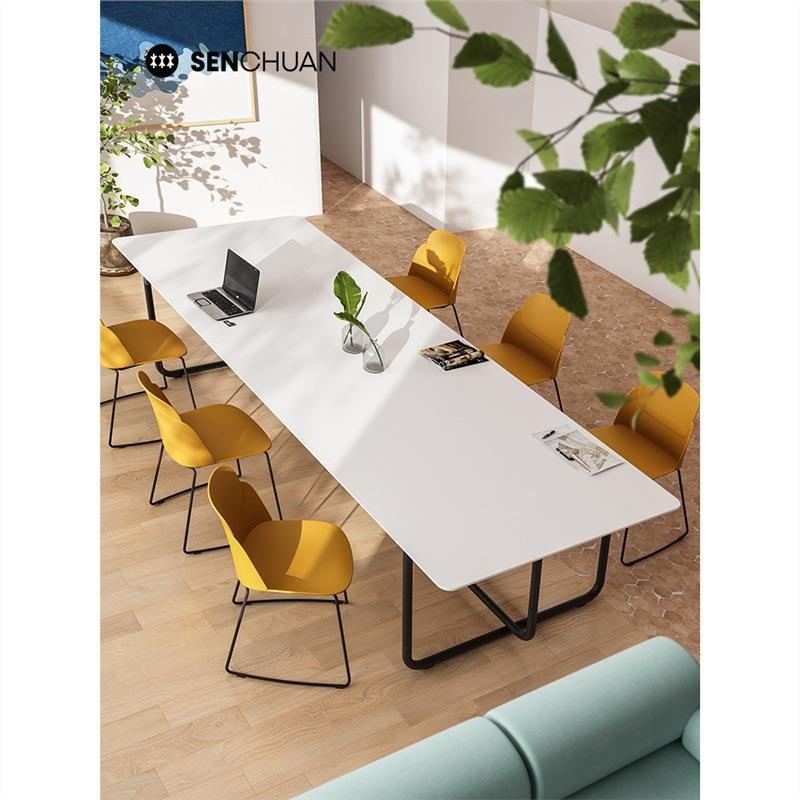 家具会议椅办公室洽谈椅子简约现代弓形办公椅家用塑料靠背椅