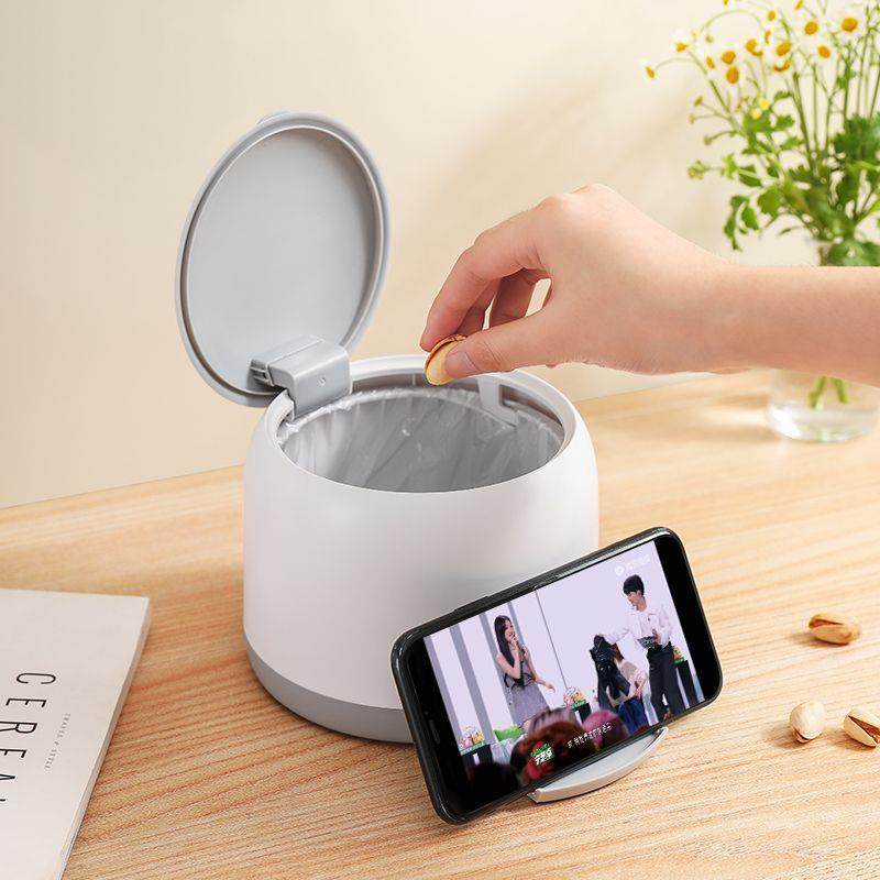 #桌面垃圾桶迷你创意带盖家用办公室小号床头卧室客厅厨房垃圾杂