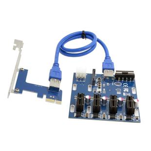 新款 E转PCIe转接卡1拖4PCIE1X扩展卡4口一拖四显线1转4扩展卡 PCI