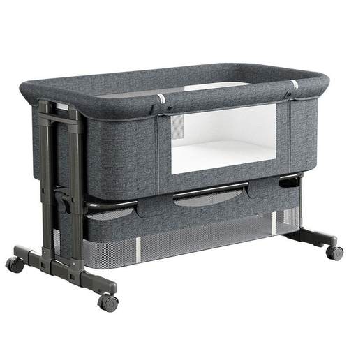 双体多功能婴儿床拼接大床新生儿摇床摇篮床便捷式bb宝宝床可移动