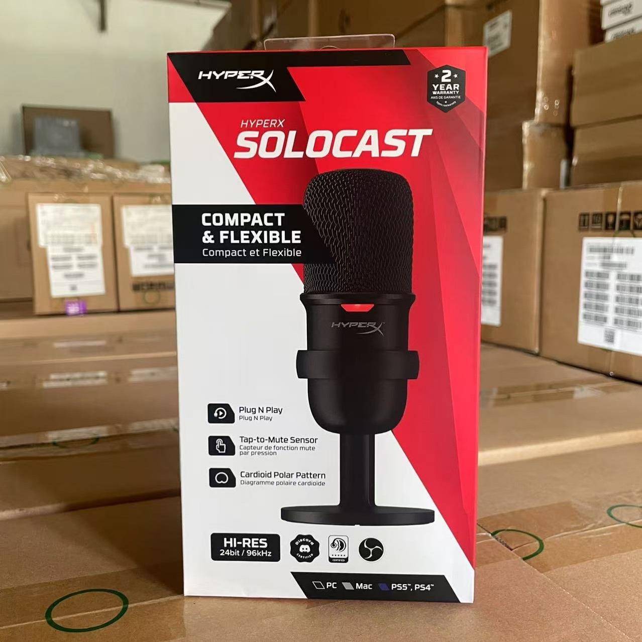 适用HYPERX极度未知SoloCast声脉迷你电脑直播USB有线麦克风话筒