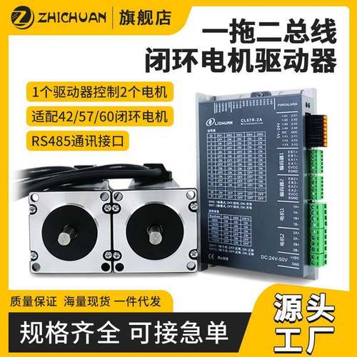 电机驱动套装CL57R-2A多轴驱动器57/60闭环一拖二电机控制器RS485