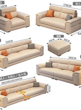 2025客款意式轻奢沙发厅OLZ小新户型家用沙发直沙发豪华猫爪排皮