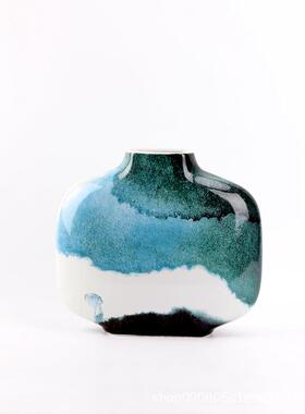 新HEO中现代陶瓷水墨花瓶客厅电视式柜关装摆件样板间玄售楼部软