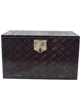 黑色PUU铝卡金皮车工具箱合30寸花纹板方箱黑色铝制工具箱车载箱