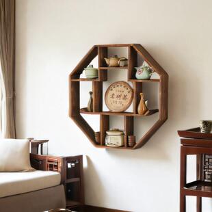 实木书架中收纳壁架CYJ式挂式置物架现代置物柜简约收纳博古柜架