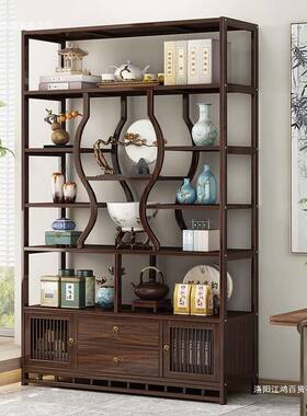 博茶古架实木中柜式茶VGJ置物架叶展示架茶室摆件收纳架茶茶桌具