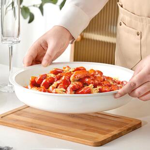 骨特瓷大大盘子家用号12英鱼寸大圆盘深盘14英寸PCK剁椒头盘