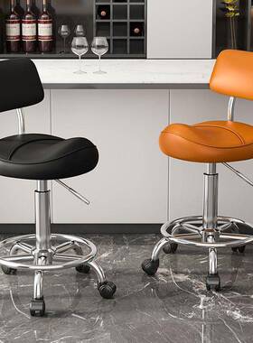 鞍椅ZDI高脚凳万轮升降前台向收银台马带轮吧台厨房做专用椅子大