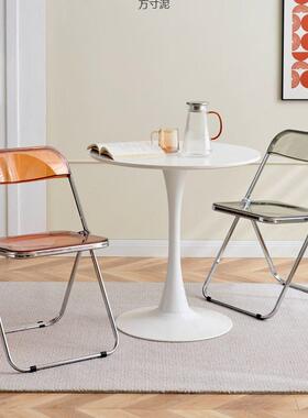 亚克力椅子透明桌可折叠椅子ins奶VGK茶室店椅网红家居屋出租卧椅