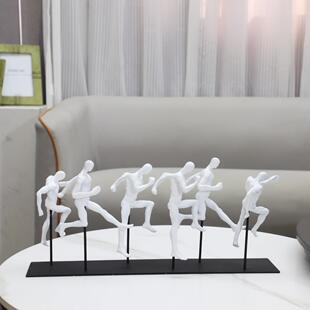 北欧创居意古奔跑人物雕塑摆件厅卧室玄关书房1036样板房家复装客