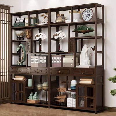 博古EZZ架实中木式多宝阁展示子柜茶室茶柜茶具架物架茶叶置收纳