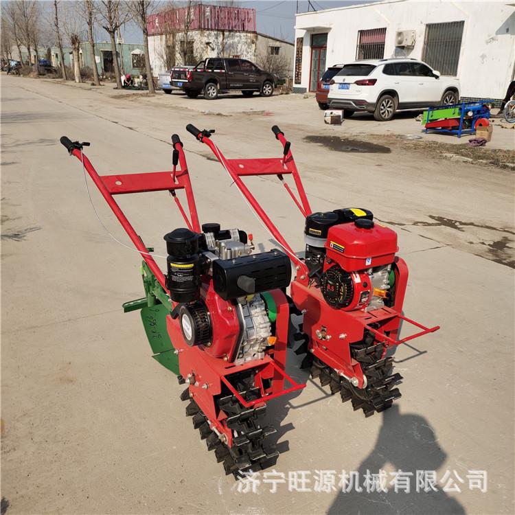 柴油款链轨旋耕机手扶式开沟犁地机小型双轨链轨微耕机