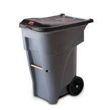rubbermaid乐柏美可推式垃圾桶连桶盖 65加仑/246L灰色FG9W2100