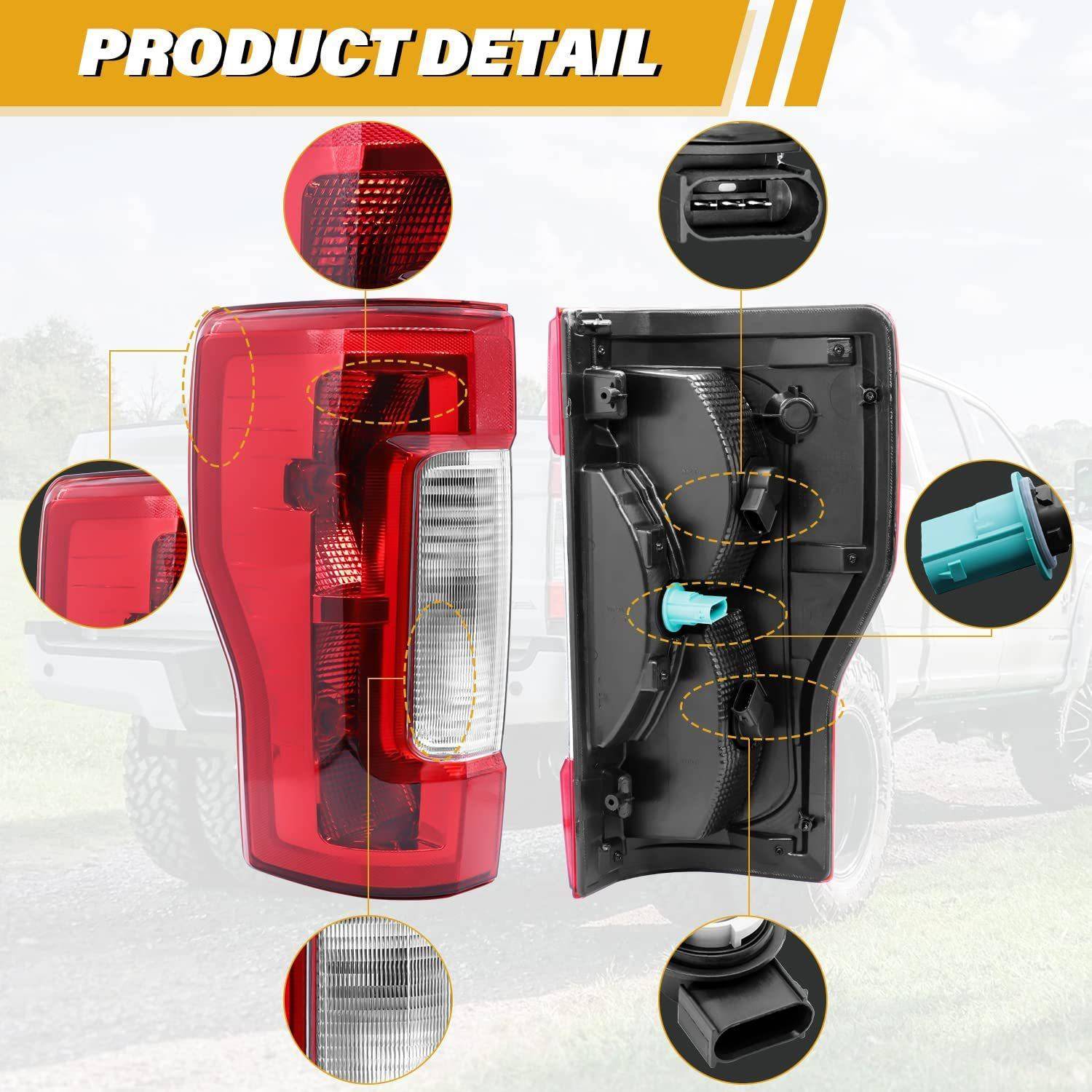 适用福特F250F35017-19后尾灯带灯泡HC3Z13405HC3Z13404