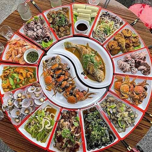 乔迁之喜过年年夜饭圆桌转盘创意餐具火锅组合拼盘套装密胺高颜值