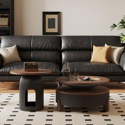 中古风茶几客厅2024新款轻奢现代感家用小户型可移动边几组合