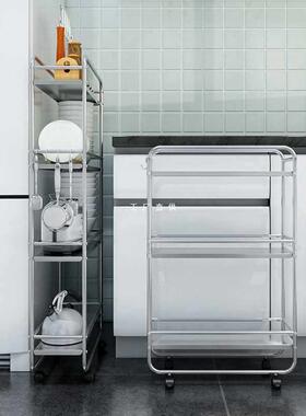 KE3C不锈钢厨房夹缝置物架落地多层超窄冰箱缝隙20cm25宽浴室收纳