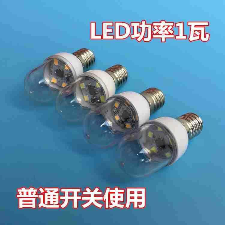 E12小夜灯泡LED暖黄色E14白色冰箱泡微型拇指灯泡油烟机水晶盐灯